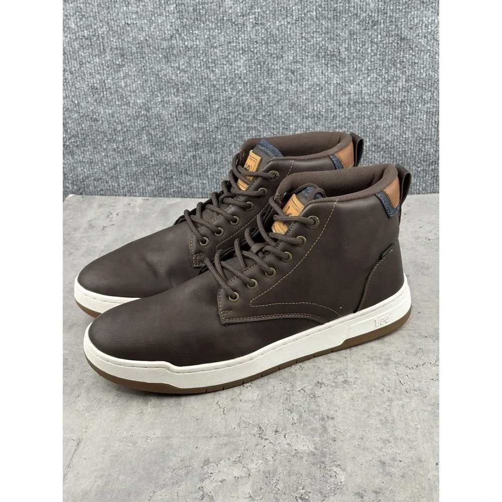 Lee Spencer High Top Sneakers Men's 10.5 Brown Casual Lace Up Boots Comfort